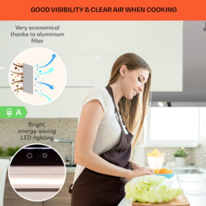 Klarstein Alinea 60 Smart, digestor, 60 cm, nástenný, WiFi, A++, 500 m³/h, dotykový displej