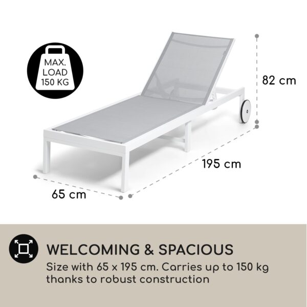 Blumfeldt Lucca Lounger, záhradné lehátko, hliník, 4 úrovne