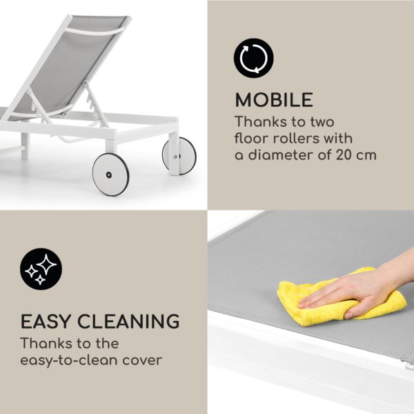 Blumfeldt Lucca Lounger, záhradné lehátko, hliník, 4 úrovne - Image 2