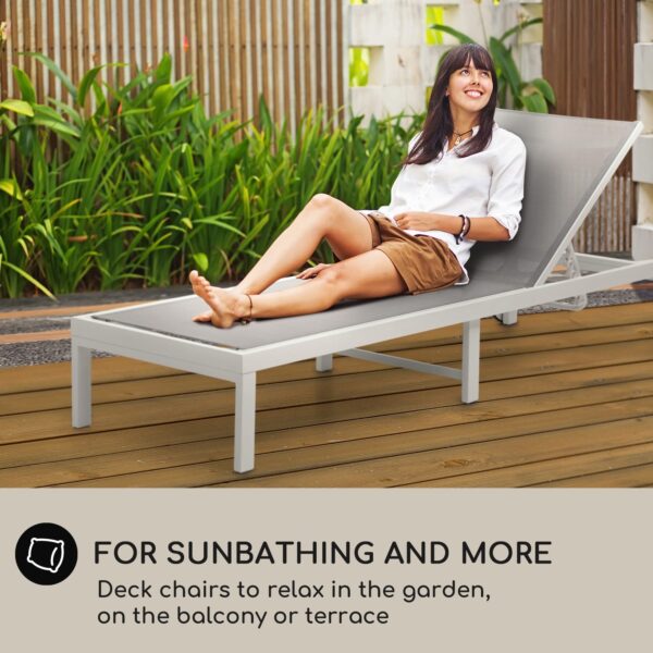 Blumfeldt Lucca Lounger, záhradné lehátko, hliník, 4 úrovne - Image 3