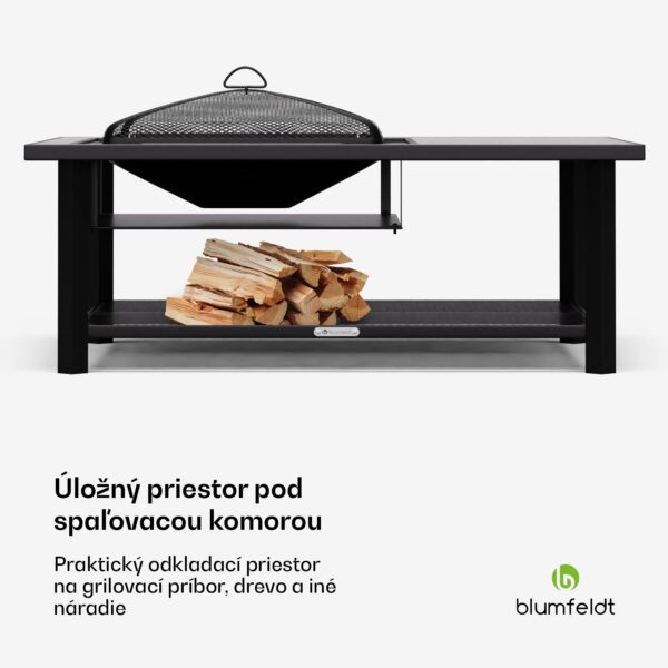 Blumfeldt Merano Avanzato L, ohnisko 3 v 1 s funkciou grilu, dá sa použiť ako stôl, 122 x 87 cm - Image 3