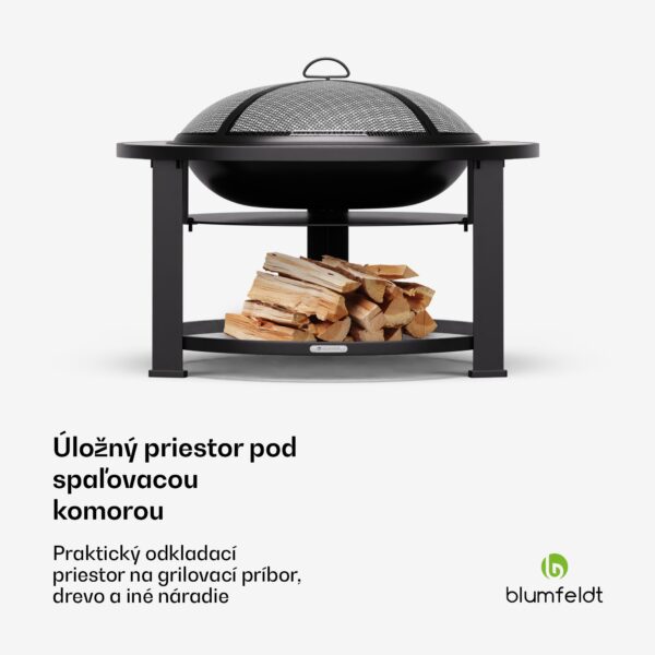 Blumfeldt Merano Circolo 3 v 1, ohnisko s funkciou grilu, dá sa použiť ako stôl, priemer 87 cm - Image 3