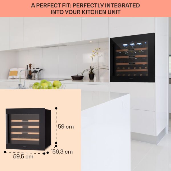 Klarstein Vinsider 36 Built-In Uno, vstavaná vinotéka, 92 l, 36 fliaš, nehrdzavejúca oceľ - Image 3