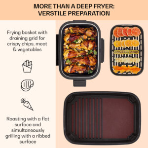 Klarstein Combo Air, teplovzdušná fritéza s grilom, 1500 W, 4,5 l grilovací kôš, 2,5 l fritovací kôš, 5 programov
