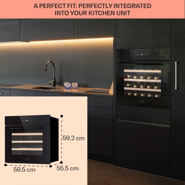 Klarstein Vinsider 30 Built-In Uno, vstavaná vinotéka, 77 l, 30 fliaš, nehrdzavejúca oceľ - Image 3