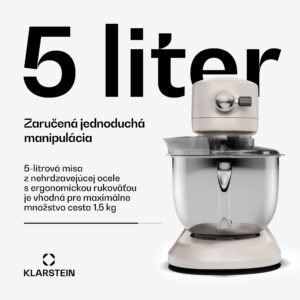 Klarstein Chiara kuchynský robot, 1600 W, 12 nastavení, misa z nehrdzavejúcej ocele, LCD displej, vrátane príslušenstva