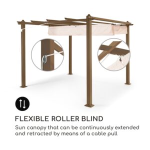 Blumfeldt Pantheon Rust, pergola, hliníkové hranaté rúrky, 3x3 m, 4 rohové stĺpy, vodeodolná