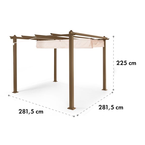 Blumfeldt Pantheon Rust, pergola, hliníkové hranaté rúrky, 3x3 m, 4 rohové stĺpy, vodeodolná - Image 3