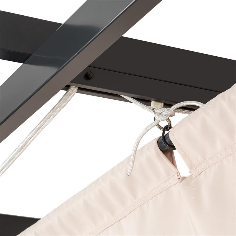 Blumfeldt Pantheon, pergola, prístrešok, 3 x 6 m, hliník, strieška proti slnku, polyester, béžová