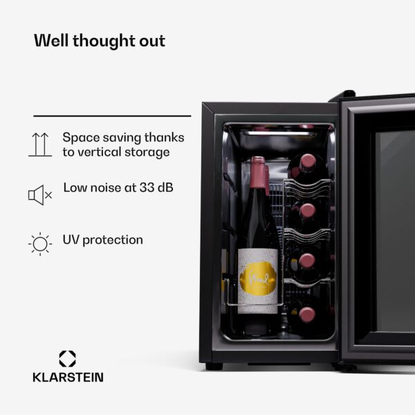Klarstein Shiraz 8 Uno, vertikálna chladnička na víno, 8 fliaš, 8 - 18 °C, dotykové ovládanie - Image 3