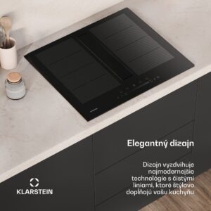 Klarstein Chef-Fusion Down Air System, indukčný sporák + DownAir digestor, 60 cm, 600 m³/h EEC A