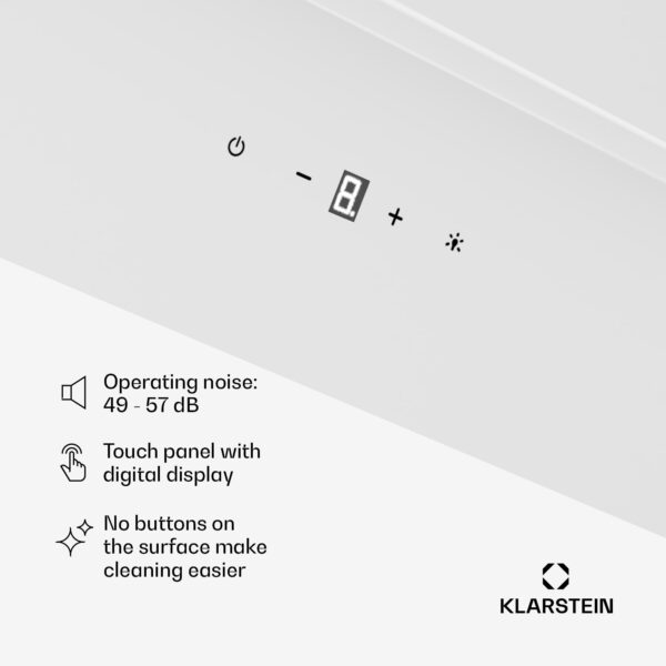 Klarstein Antonia 60, digestor 60 cm, 247 m³/h, dotykové ovládanie, EEK A++, sklo - Image 2
