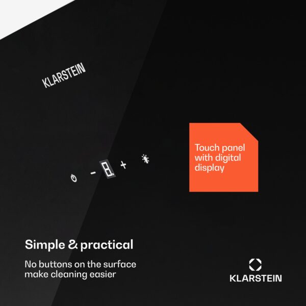 Klarstein Laurel 90, Digestor, 90 cm, odsávaný vzduch: 247 m³/h, LED dotyk - Image 2