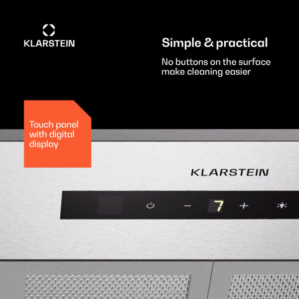 Klarstein Paolo 72 vstavaný Digestor 72 cm 520 m³/h LED Touch A++ - Image 2