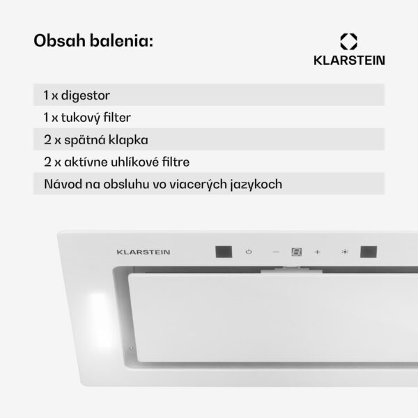 Klarstein Hektor Eco, digestor, 72 cm, 466 m³/h, dotykové ovládanie, sklo - Image 3