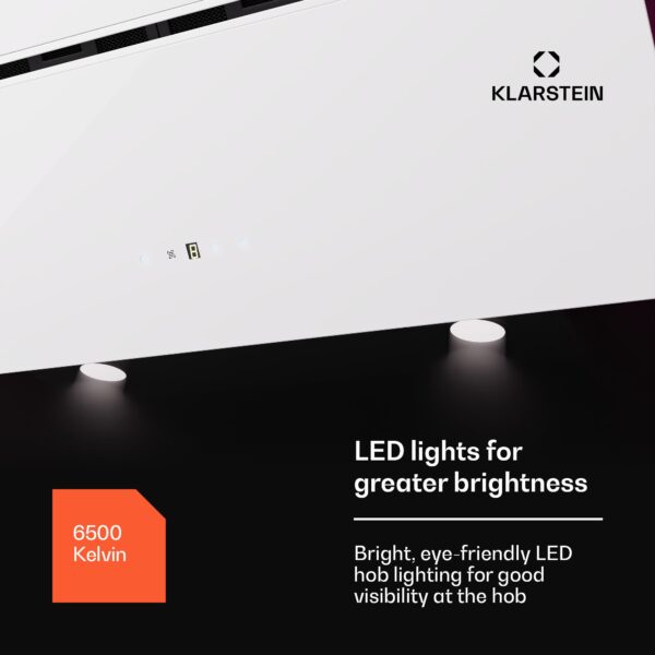 Klarstein Alina 3.0 90 Smart, digestor, 90 cm, 600 m³/h, LED displej, ambientné osvetlenie, WiFi