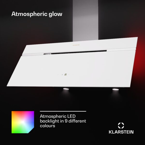 Klarstein Alina 3.0 90 Smart, digestor, 90 cm, 600 m³/h, LED displej, ambientné osvetlenie, WiFi - Image 2