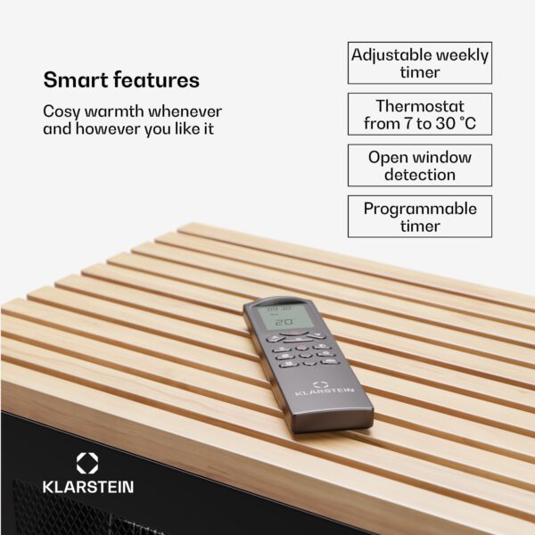 Klarstein Opala Smart, elektrický krb, WiFi, 950/1900 W, termostat, týždenný časovač - Image 3