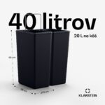 Klarstein Grama 40, pedálový kôš, 40L / 2x20L, bezhlučný, PP plast, retro - Image 3