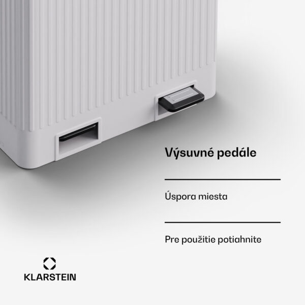 Klarstein Grama 40, pedálový kôš, 40L / 2x20L, bezhlučný, PP plast, retro