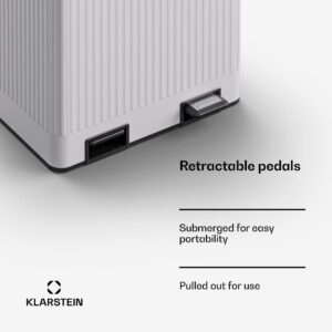 Klarstein Grama 60, pedálový kôš, 60L / 2x30L, tichý, PP plast, retro