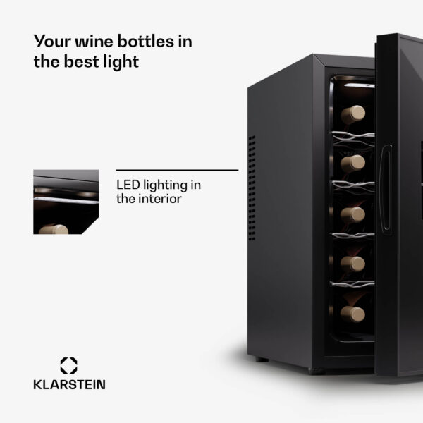 Klarstein Silent Vino 15 Uno, chladnička na víno, 39 l / 15 fliaš, 5-18 °C, dotykové - Image 2