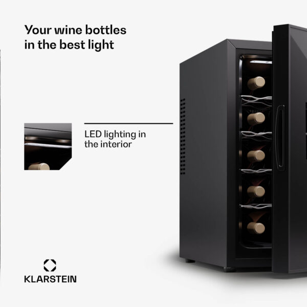 Klarstein Silent Vino 18 Uno, chladnička na víno, 46 l / 18 fliaš, 5-18 °C, dotykové - Image 2
