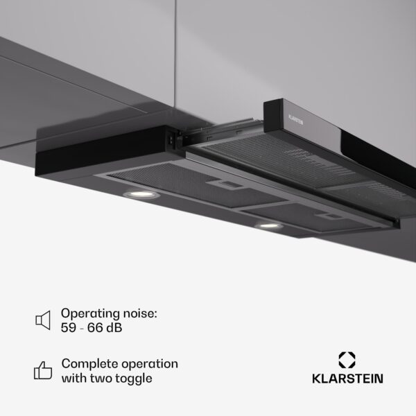 Klarstein Mariana 90 Neo, plochý digestor, 491 m³/h, odsávanie/recirkulácia vzduchu, LED, EEK C - Image 2