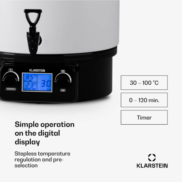 Klarstein Biggie Digital, závarací hrniec, 27 l, 1800 W, nehrdzavejúca oceľ