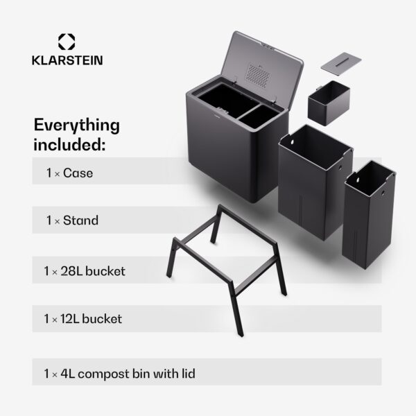 Klarstein Yuma, odpadkový kôš, 40 l, vrátane kompostéra, s nožičkami, pachový filter - Image 3