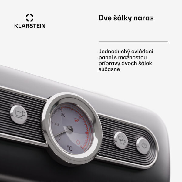 Klarstein Espressionata Evo, pákový kávovar, 950 W, 19 bar, 1,2 l, 2 šálky - Image 3