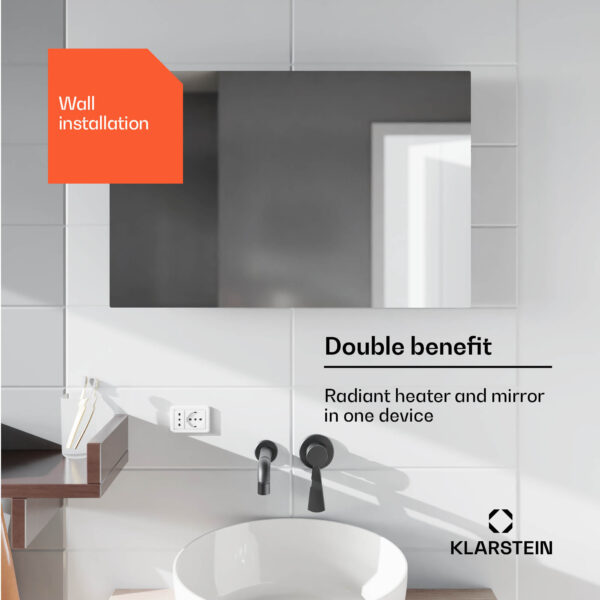 Klarstein Marvel Mirror 600, infračervený ohrievač, 600 W, týždenný časovač, zrkadlo - Image 2