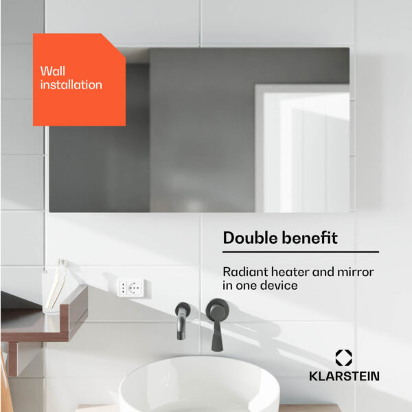Klarstein Marvel Mirror 720, infračervený ohrievač, 720 W, týždenný časovač, zrkadlo - Image 2