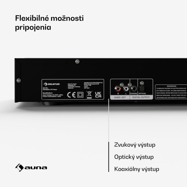 Auna Art22 CD/MP3 prehrávač, HiFi prehrávač, CD, CD-R/RW, CD-MP3, Displej, Diaľkové ovládanie - Image 2