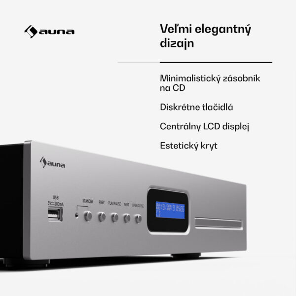 Auna Art22 CD/MP3 prehrávač, HiFi prehrávač, CD, CD-R/RW, CD-MP3, Displej, Diaľkové ovládanie - Image 3