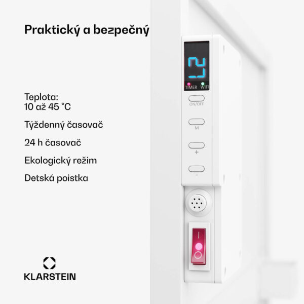 Klarstein Wonderwall Air Smart 480, infračervený ohrievač, 50 x 90 cm, 480 W, aplikácia - Image 2