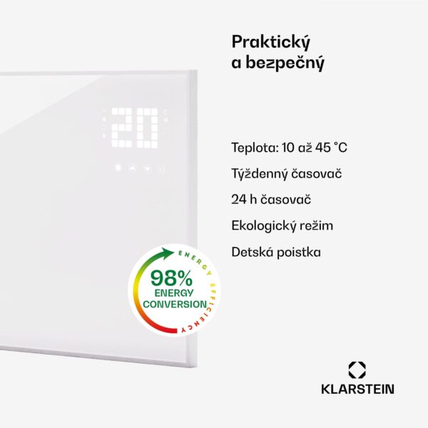 Klarstein Wonderwall Smart Bornholm, Infražiarič, 90x50cm, App, 480W - Image 2