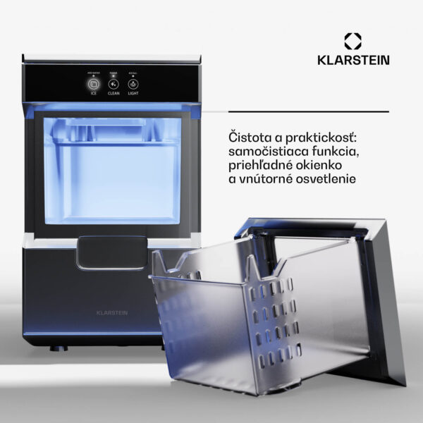 Klarstein Ice Galet, výrobník ľadových nugetiek, 20 kg/24 h, Auto-Clean, 2,2-litrová nádrž na vodu - Image 2