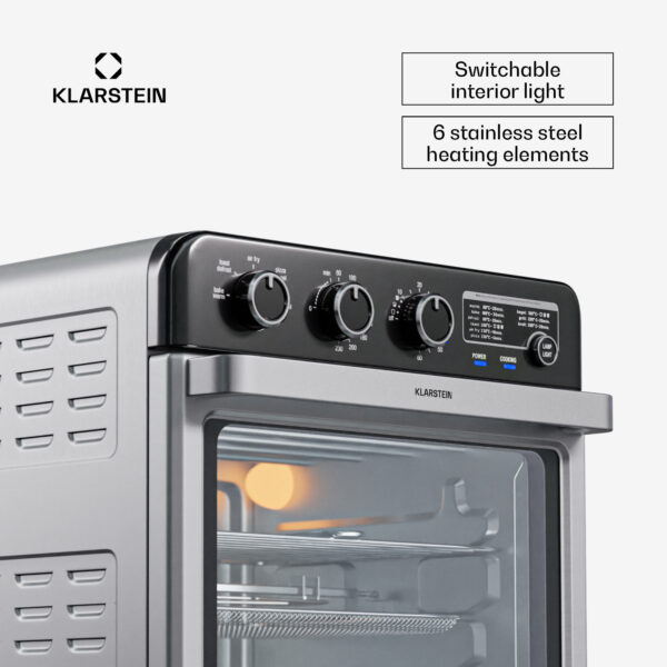 Klarstein Teplovzdušná fritéza, Air Glaze, 2000W, 34L, 9 programov, horný a spodný ohrev, 2000W, 34L, 9 programov - Image 2