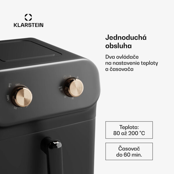 Klarstein AeroCrisp 6, teplovzdušná fritéza, 1700 W, 6 litrov, otočné gombíky - Image 2