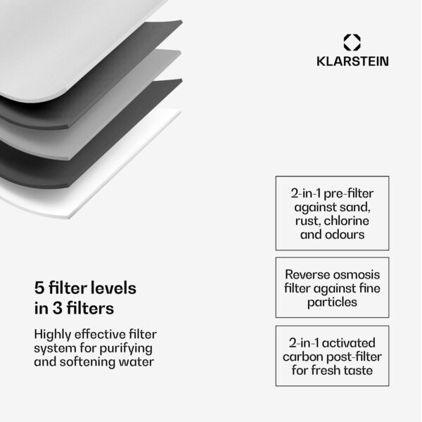 Klarstein AquaLine 3L, čistička vody, 5-stupňová filtrácia, objem 3 l, 6 teplôt vody, biela