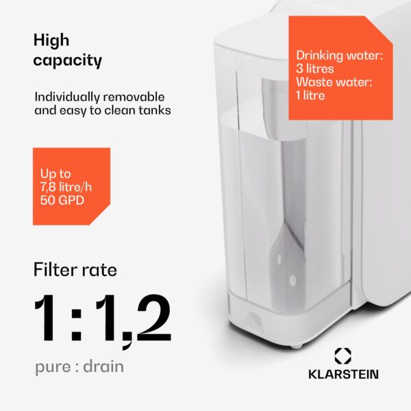 Klarstein AquaLine 3L, čistička vody, 5-stupňová filtrácia, objem 3 l, 6 teplôt vody, biela - Image 2