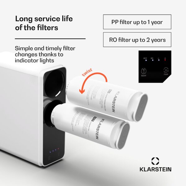 Klarstein PureLine 800, filtračný systém, reverzná osmóza, 800 GPD / 3000 L/d