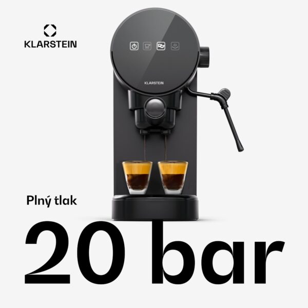 Klarstein Furore, pákový kávovar, 1380 W, 20 bar, digitálny displej, 2 šálky, kompaktný, nehrdzavejúca oceľ - Image 2