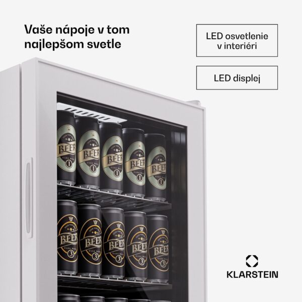 Klarstein Beersafe 74 Slim, chladnička, 74 litrov, 3 police, panoramatické sklenené dvere - Image 2