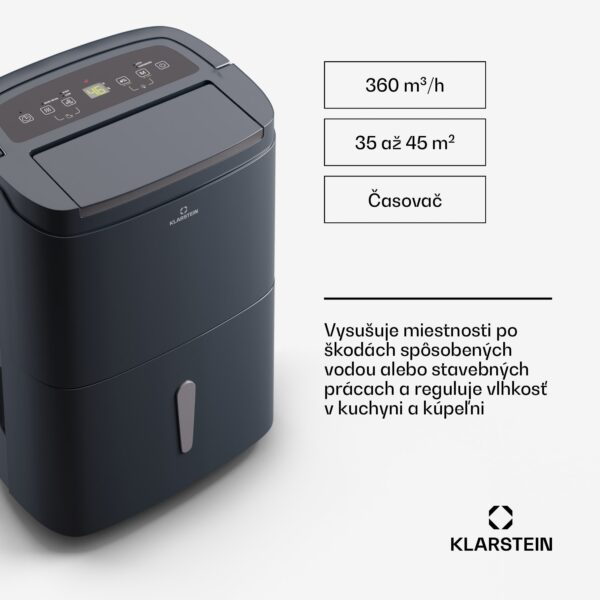 Klarstein DryFy Connect 40 Smart, Odvlhčovač, WiFi, Kompresia, 40l/d, 35-45m²