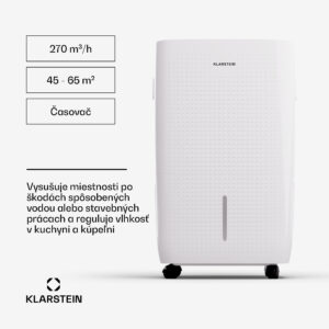Klarstein DryFy Pro Connect Smart, Odvlhčovač vzduchu, WiFi, Kompresný, 60l/24h, 45-65m²