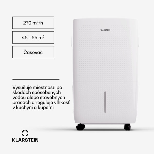 Klarstein DryFy Pro Connect Smart, Odvlhčovač vzduchu, WiFi, Kompresný, 60l/24h, 45-65m²
