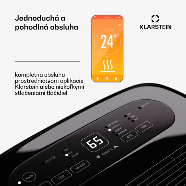Klarstein DryFy Pro Connect 60 Smart, Odvlhčovač, WiFi, Kompresia, 60l/24h, 45-65 m² - Image 3