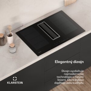 Klarstein Chef-Fusion Down Air System, indukčný sporák + DownAir digestor, 77 cm, 600 m³/h, EEC A